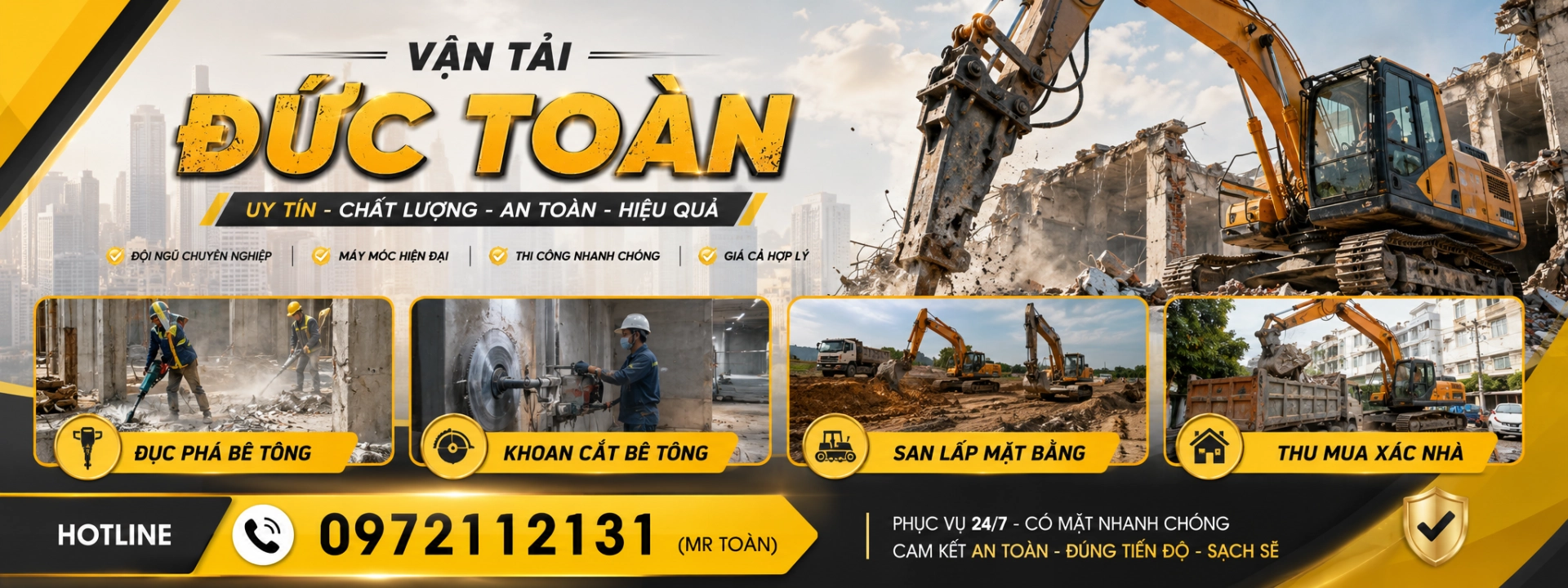 thuê máy đào phá dỡ TPHCM